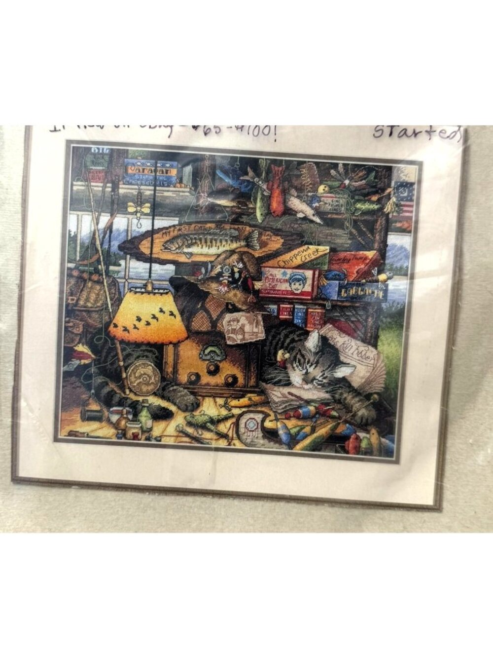Max In The Adirondacks Cross-Stitch Kit - Just Started Cat Fishing